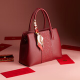 意尔康大容量托特包斜挎刺绣婚包妈妈包2025年生日礼物送女友女士手提包