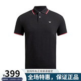 阿玛尼男装新款短袖POLO衫男士T恤棉质经典鹰标logo 黑色（8N1FB3） XL （160-180斤）仅供参考
