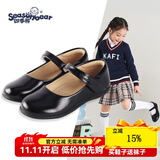 四季熊SEASONBEAR女童皮鞋二层真皮鞋黑色软底公主鞋新款儿童中大童皮鞋学生表演鞋 黑色加宽版（二层牛皮） 38 内长24.7cm