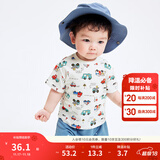 巴拉巴拉婴儿t恤宝宝打底衫女童上衣男短袖夏季全棉可爱 绿红色调00346 100