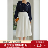 独束大码女装半身裙女新款韩版百褶裙遮肉显瘦高腰a字裙 白色 XL