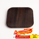 容山堂 茗末 黑檀木茶垫杯垫实木功夫茶杯托茶托隔热垫镶锡茶道配件 黑檀木杯垫-方形