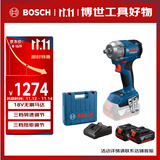 博世（BOSCH）18V无刷锂电冲击扳手350牛米电动风炮GDS18V-350 4.0Ah电池*2 