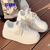 ZCVRR厚底小白鞋女2025秋冬新款板鞋百搭潮流休闲鞋时尚学生运动女鞋 白色 单层 35 (225mm)
