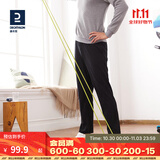 迪卡侬（DECATHLON）运动裤男秋直筒裤宽松休闲长裤针织裤子卫裤男裤GYPMW 经典黑（直筒裤） XL