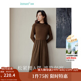 茵曼（INMAN）2025秋冬女装新款灯芯绒连衣裙新品长袖休闲针织礼服中长裙子 咖啡色 M