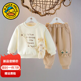 G.duck小黄鸭女宝宝秋装女童套装一岁婴儿衣服小女孩春秋休闲卫衣两件套 浅黄色l两件套 90 尺码1~2岁【 80-90cm】