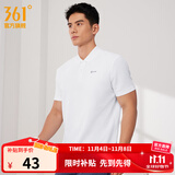 361°运动翻领t恤2025年春夏季新款休闲透气短袖情侣POLO衫开学季 【男款】本白 M