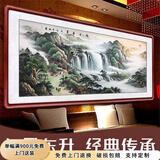 迅典国画山水画鸿运当头挂画客厅装饰画办公室字画风水画沙发背景墙画 N款【旭日东升】 【推荐】实木带框203*83CM(有机玻璃）