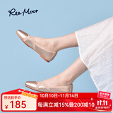 reemoor睿慕芭蕾舞软底蛋卷鞋2025秋季新款百搭浅口方头配长裙平底单鞋女 浅粉色 38