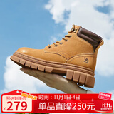 骆驼（CAMEL）大黄靴女都市户外系带工装靴马丁靴 L23W307016R 黄棕（绒里） 39