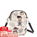 小熊依恋布艺可爱手机包女单肩斜挎包韩版潮手机袋零钱包迷你小包