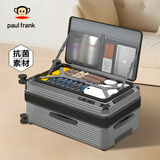 大嘴猴（paul frank）侧开盖行李箱大容量深仓拉杆箱26英寸可扩容旅行箱前开口密码皮箱