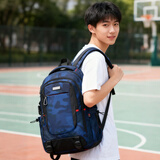 Edison高中生书包大容量初中大学生防泼水双肩包旅行背包K052-19G迷彩蓝