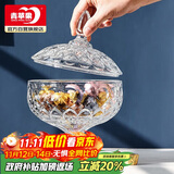 青苹果欧式玻璃糖缸糖果罐储物罐水果果盘果斗6.3英寸