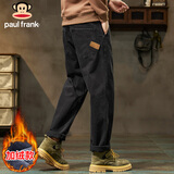 大嘴猴（paul frank）牛仔裤男士秋冬季美式宽松裤子男裤阔腿休闲裤男 黑色加绒 36