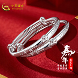 中国黄金（CHINA GOLD）宝宝银手镯婴儿蛇年岁岁平安宝宝镯足银999童镯满月新生儿礼物 约24±1g（马宝宝手镯）