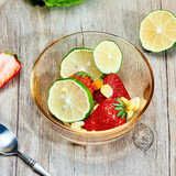 莫依冉纳钢化玻璃碗微波炉汤碗水果沙拉碗杰之蓝家用饭碗打蛋碗餐具  琥珀色小号（11.5cm）