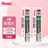 派通（Pentel ）0.5mm自动铅笔芯 不易折断顺滑清晰活动铅芯学生考试用 C205 2B/2管（共80根）