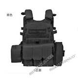 丹比诺战术背心6094多功能作战马甲MOLLE拓展迷彩轻量真人CS插板防刺服 黑色丨带前后插板