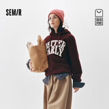 森马（Semir）商场同款|卫衣女冬字母oversize加绒2025高街打底衫101725116017