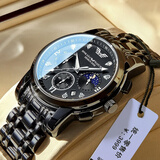 BINKADA阿玛妮黑武士手表男多功能自动机械风格品牌十大学生父亲节礼物