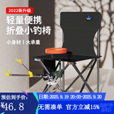 佳之钓 休闲钓椅钓鱼椅新款可折叠休闲椅便携钓鱼凳子渔具 【黑色条纹背兜款】大号（送支架+拉饵盘）
