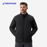 迪卡侬户外运动保暖舒适男式填充棉服夹克 黑色 2121845 L