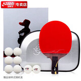 红双喜DHS狂飚 王励勤礼盒装乒乓球拍 双面反胶皮 直拍/短柄 附拍套