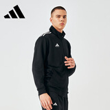 阿迪达斯 阿迪达斯运动套装男夹克外套跑步运动情侣套装女士时尚外套长裤 TR90JT-BW黑色上衣 3XL（建议身高185-190厘米）