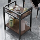 卓博茶几边桌沙发边几茶桌茶水桌茶台茶水柜床头柜CJ03胡桃色基础款