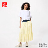 优衣库女装层叠长裙/半身裙长裙裙子479740 41 杏黄色 2XL /170/82A