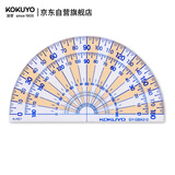 国誉(KOKUYO)半圆量角器学生办公用180度山形刻度透明网格型测量尺子  GY-GBA310