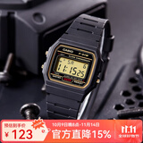 卡西欧手表 时尚简约复古小方块 潮流运动百搭电子表学生表考试表 F-91WG-9 小方块金圈