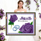 老街缘真爱永恒结婚2026新款自己绣手工十字绣套件线绣客厅简约现代玄关 紫色 【中格-3股棉线绣】65*50厘米