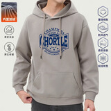 宾宇兄弟卫衣男帽衫男士连帽套头外套加绒青少年宽松大码学生保暖衣卫衣 加绒英文浅卡其色 XL 125-140斤