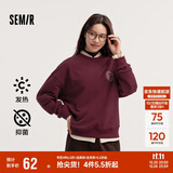 森马（Semir）[商场同款]女oversize发热抗菌2024冬季绣花抓绒上衣101724116004