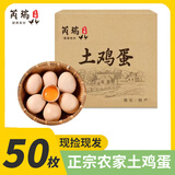 芮瑞 农家散养新鲜现捡鸡蛋笨鸡蛋谷物柴鸡蛋初生蛋 单枚40±5g 50枚