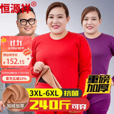 恒源祥大码本命年鸿运保暖内衣女红色加绒加厚胖mm加肥加大秋衣秋裤套冬