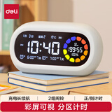 得力（deli）电子智能闹钟彩屏可视化计时器儿童学生自律时间管理器多功能长续航2组闹钟白 LE106PRO必备礼物