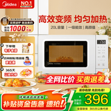 美的（Midea）变频小清新微波炉 液晶屏幕 磨砂面板 小型20L家用 PM2002 纯白
