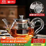 金镶玉 玻璃茶壶泡茶壶花茶壶凉水壶耐热防爆过滤内胆带盖 雨润壶600ml