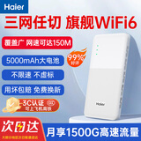海尔随身wifi可移动无线wifi6+免插卡上网宝随行无线上网卡便携式车载4g无线路由器全国通用流量2025款