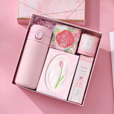 唐贝冬季年会伴手礼盒员工实用礼品企业公司团建新人入职礼物保温杯 粉色保温杯+茶+皂+护手霜套装