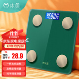 沐美 电子秤人体称重智能精准电子称健康秤体重计体重秤体脂称减肥专用充电健身款 USB充电体重秤（绿色款不支持蓝牙）