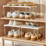 家の物语日本双层鞋子收纳架鞋架整理家用可调节抗压塑料鞋托鞋柜收纳神器 可伸缩鞋架不锈钢 【1个装】