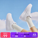 特步情侣男女板鞋小白鞋空军一号冬季革面保暖运动板鞋休闲鞋