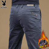 花花公子（PLAYBOY）休闲裤男2025年裤子男秋冬季男士商务潮流修身直筒长裤 灰色 33