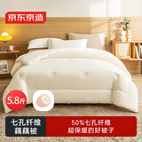 京东京造七孔纤维藕藕被 A类超保暖冬厚被子被芯5.8斤 2x2.3m藕白色