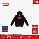 Levi's【特价来袭】李维斯情侣同款经典宽松休闲logo套头连帽卫衣 黑色 19622-0005 M